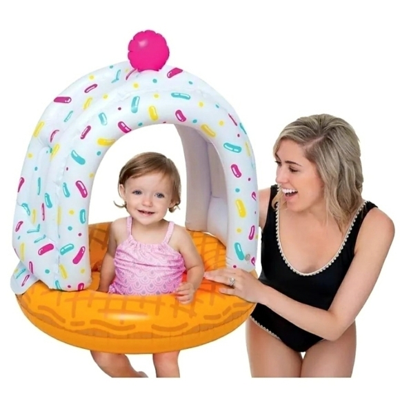 Big Mouth Ice Cream Cone Cutie Lil' Canopy Float Baby Infant Toddler Pool Swim - Picture 4 of 8